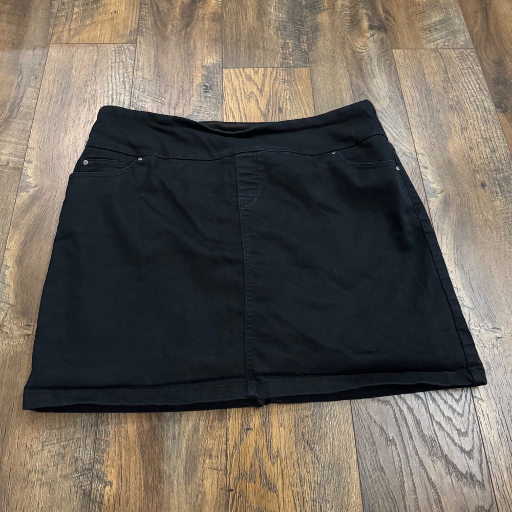 S.C. & CO. Black Pull On Skort Womens Large Stretch Cotton Blend Active Skirt